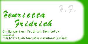 henrietta fridrich business card